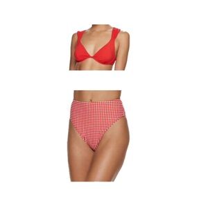 WeWoreWhat Red Bikini Set Retro Swimwear